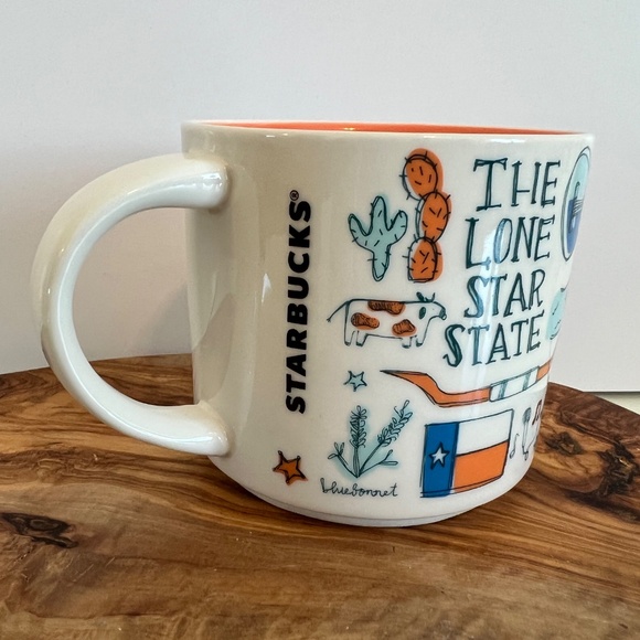 Starbucks Texas Mug Been There Series Lone Star State 14 OZ Ceramic Peach - EUC - Picture 5 of 10